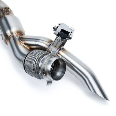 Racing Shocker Electric Side-Dump Down Pipe with Bullet Muffler for Can-Am Maverick R